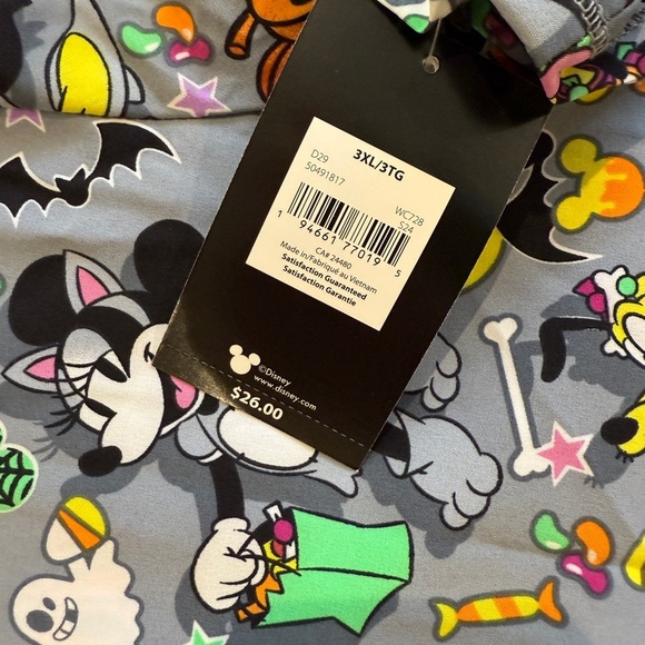 NWT Disney Mickey Mouse Halloween Scrub Top XXXL - Picture 5 of 5